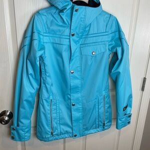 Burton Dry Ride Ski Snowboard Blue Hooded Jacket Small